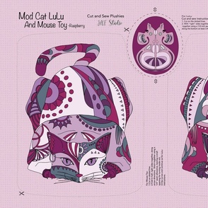 Mod Cat LuLu-Sew and Cut -Raspberry