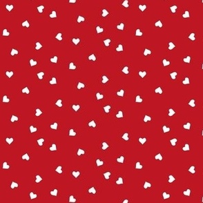 White Hearts On Red Fabric, Wallpaper and Home Decor