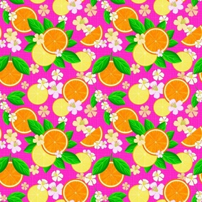 Oranges and Lemons on Pink