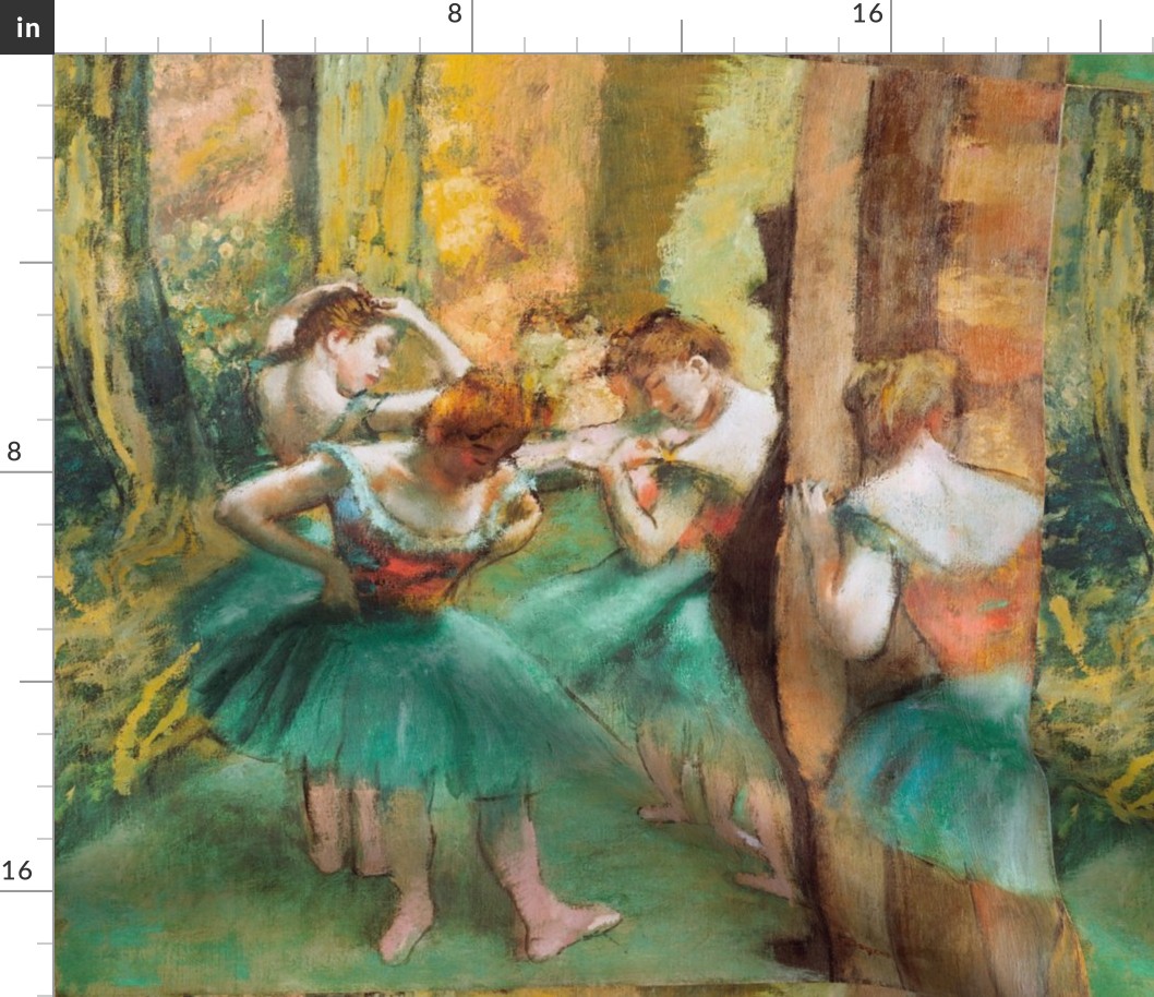 DANCERS IN PINK AND GREEN - EDGAR DEGAS