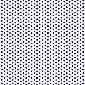 White linen background with petite dark blue linen polka dots