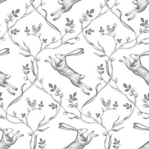 Leaping Hares - Classic Grey