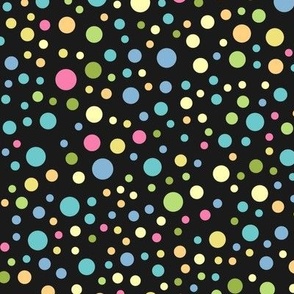 Colored Polkadots on Black Background