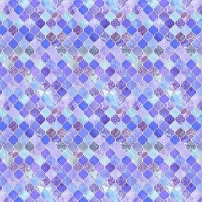 Purple and Lilac Decorative Moroccan Tiles Extra Tiny Print