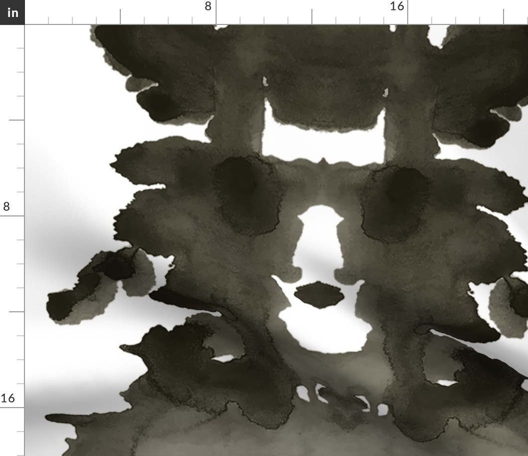 Panel 1 Single large Soot on White inkblot 