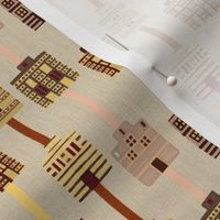 Minoan house stripes on bone linen weave by Su_G_©SuSchaefer