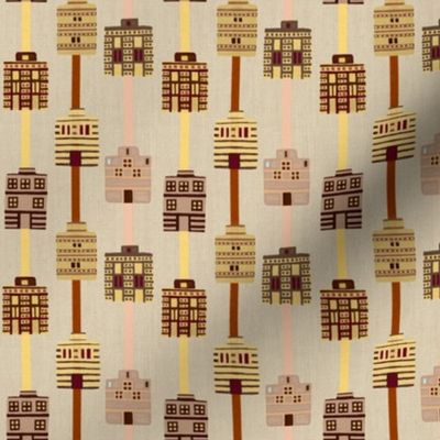 Minoan house stripes on bone linen weave by Su_G_©SuSchaefer