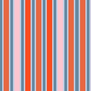 Orange, red, pink and blue stripes - Large scale