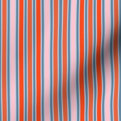 Orange, red, pink and blue stripes - Small scale