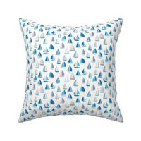 Sailboat adventure ditsy in sky blue by Pippa Shaw