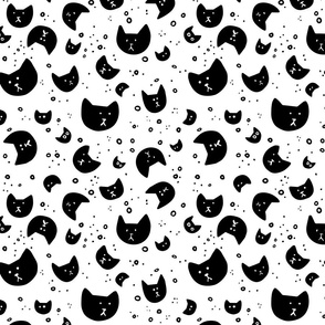Cat heads on white background_SMALL