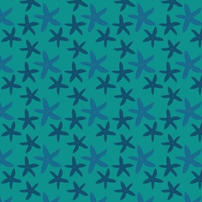 Teal and navy starfish
