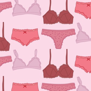 Pink Underwear Pattern by Courtney Graben