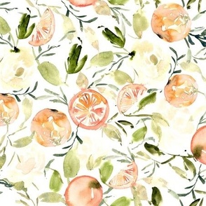 Citrus blossom - watercolor fruits and florals