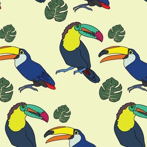Yellow Toucan Pattern by Courtney Graben