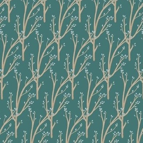 Branches and Leaves on Teal