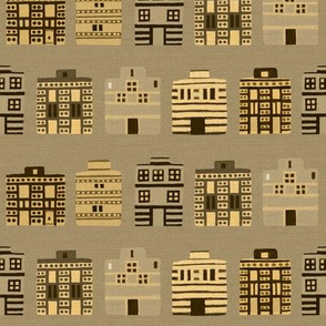 Stark Minoan houses on linen weave by Su_G_©SuSchaefer