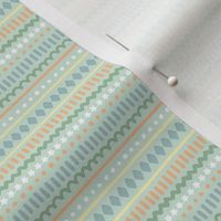 Spring Doodle Stripe - Mint, Small Scale