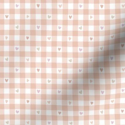 Blush Heart Gingham - Small Scale