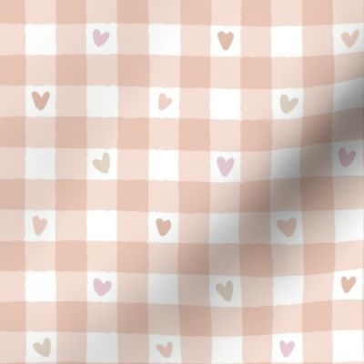 Blush Heart Gingham - Medium Scale