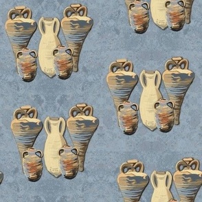 Amphorae in the Museum 8” repeat handdrawn