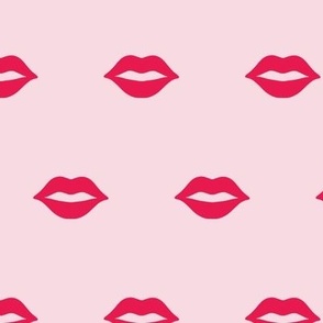 Large Pink and Red Kisses Valentines Day Lips