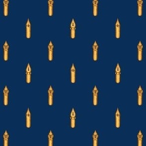 Dip Pen Nibs Sparse Pattern (Navy and Yellow Ochre) – Small Scale