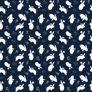 Small Cute Bunnies for Kids dark-blue