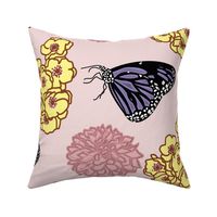 Purple Butterflies with Pink Flowers Pattern by Courtney Graben