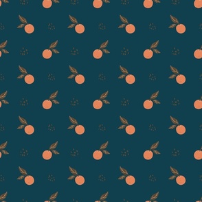 Kids Oranges Boho Navy Small