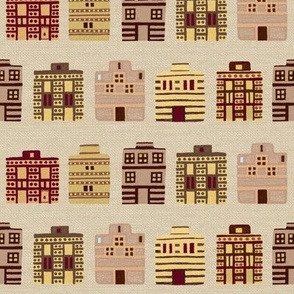 Minoan houses on bone linen weave by Su_G_©SuSchaefer