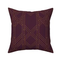 ART DECO TREILLAGE - GOLD FOIL EFFECT ON PLUM