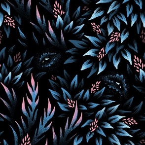 Mysterious Foliage - Blue Pink - LARGE