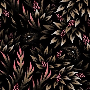 Mysterious Foliage - Khaki Pink - LARGE