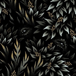 Mysterious Foliage - Grey Gold - LARGE
