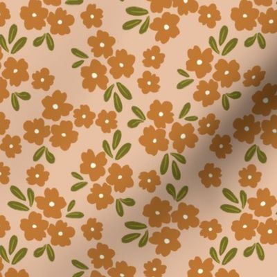 terra cotta burnt orange ditsy floral terriconraddesigns