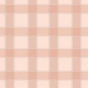 Rustic Gingham Check Peach Beige