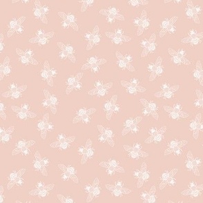 Ditsy Bees Blush Pink, Small