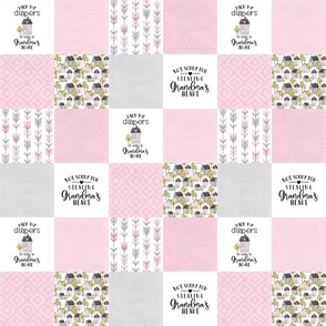 3 inch Pack My Diapers//Grandma//Pink - Wholecloth Cheater Quilt 