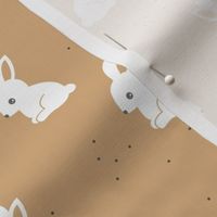 Little bunny boho garden and rabbits sweet spring easter theme baby kids design cinnamon latte brown neutral nursery MEDIUM