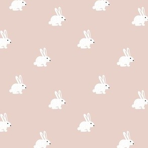 Sweet little boho bunny illustration adorable white baby rabbit beige sand  SMALL