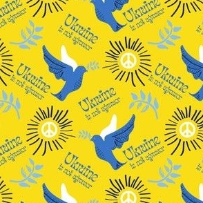 Ukraine is not agressor Statement print with peaceful meaning Peace dove and olive branch for Ukraine Extra small scale suitable for facemasks