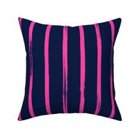 Painted Stripe | Large Scale | Midnight Blue Hot Pink