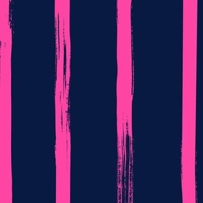 Painted Stripe | Large Scale | Midnight Blue Hot Pink