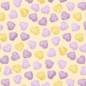 Candy Hearts | Purple and Yellow