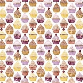 Watercolour Cupcakes | Ochre and Amethyst