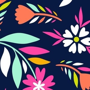 Folksy Floral Large Scale Brights