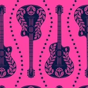 Guitars + Stars | Medium Scale | Hot Pink