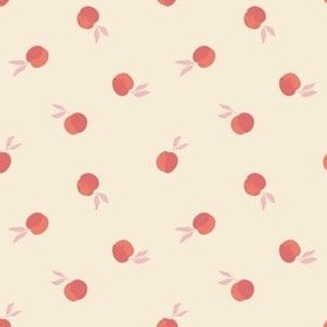 Sweetest Peaches | Small Scale | Cream Pink Ditsy Polka