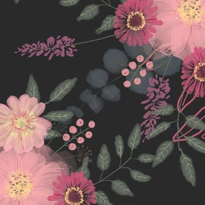 Pink dahlia pattern